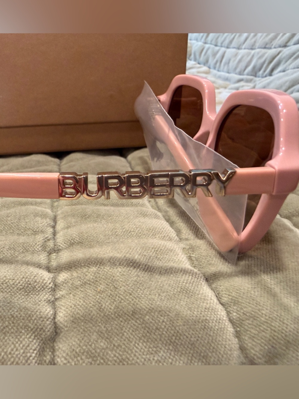 Burberry Pink Frame Sunglasses with Brown Gradient Lenses - Picture 5 of 8